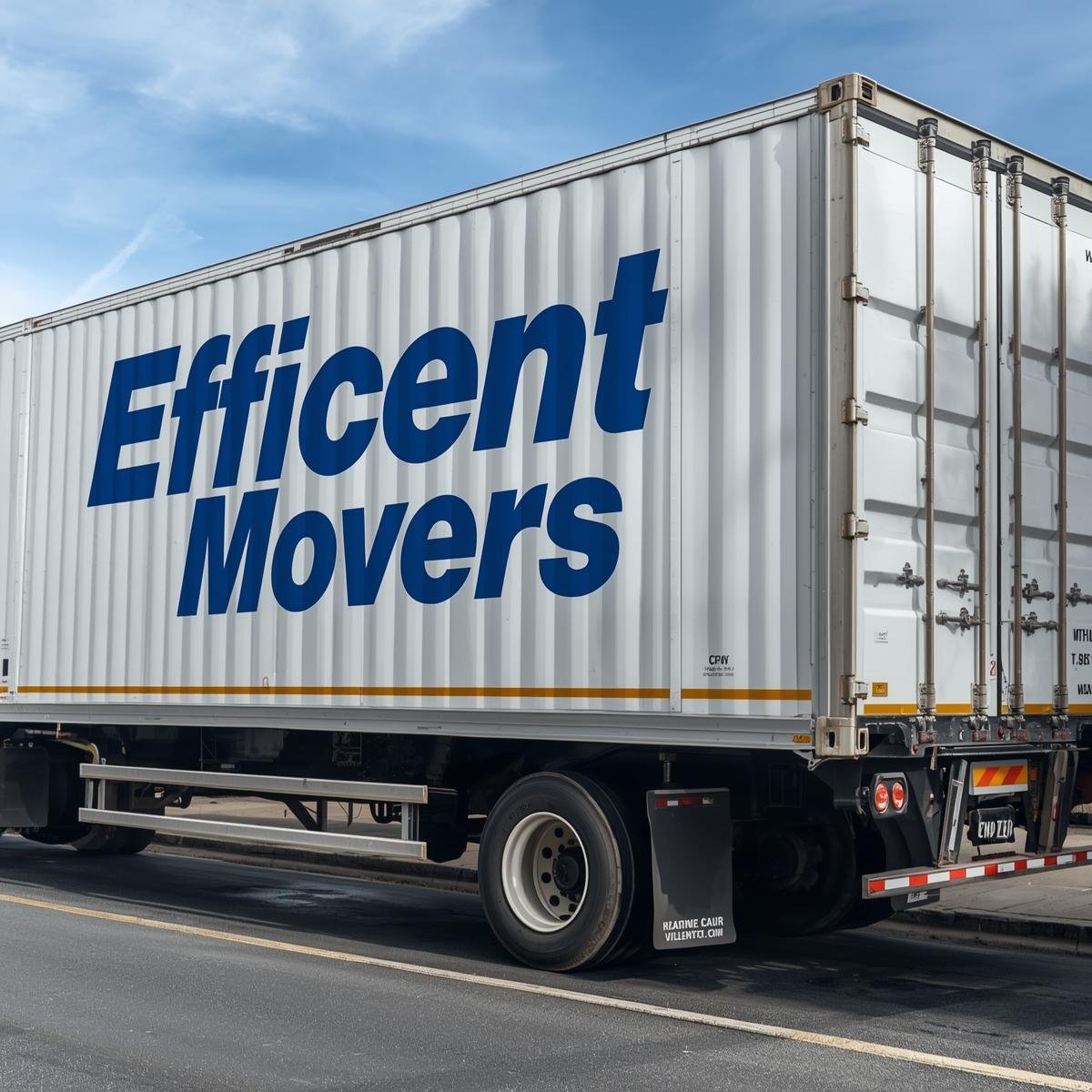 Container truck with Efficent Movers branding. (1)