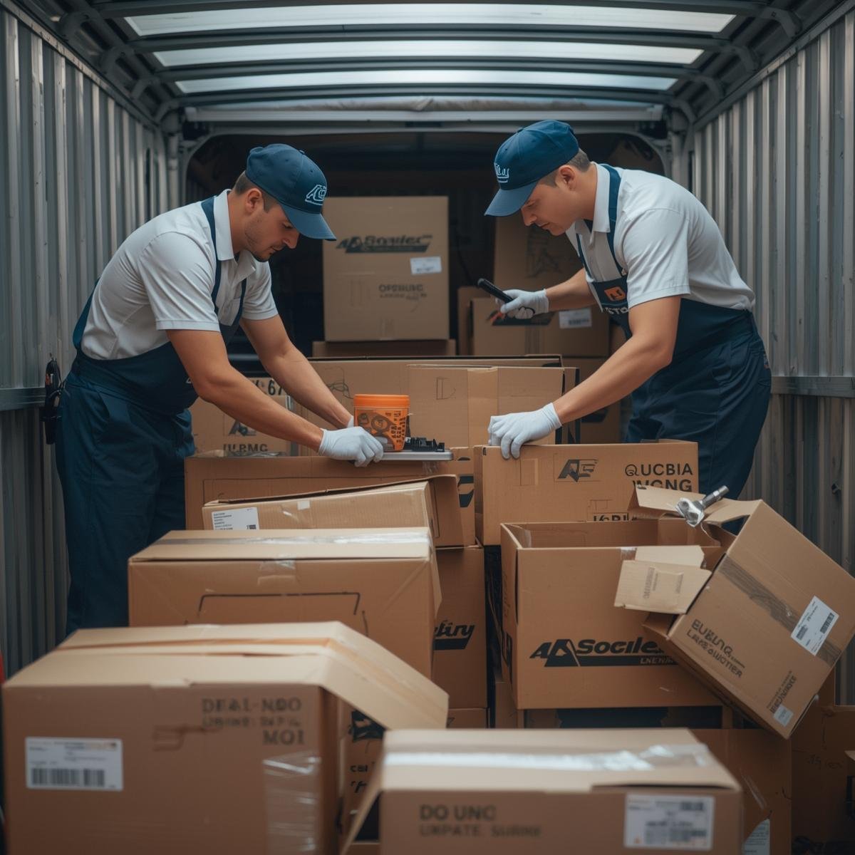 Professional packing scenes with branded uniforms efficent movers (1)